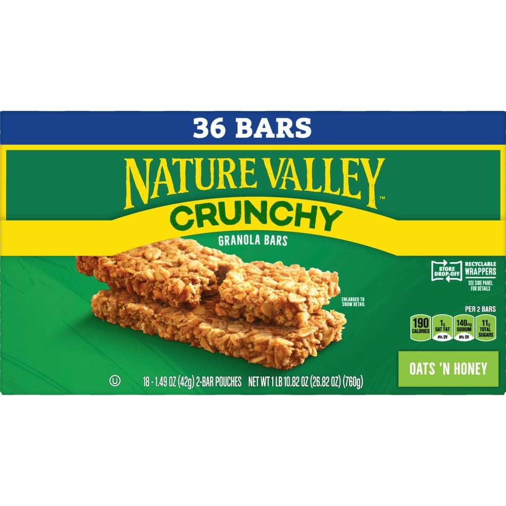 Nature Valley Oats & Honey Crunchy Granola bars 18 ct - 3 Pack