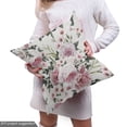 thumbnail image 5 of Ambesonne Vintage Fabric by the Yard Upholstery, Blooming Love Flowers Print, 5 Yards, Army Green and Pastel Pink, 5 of 5