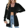 thumbnail image 2 of Women Light Cardigan Sweaters Cardigan Loose Casual Long Sleeve Open Front Breathable Black S, 2 of 9