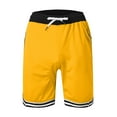 thumbnail image 5 of Caqnni Mens Shorts Basketball Workout Gym Shorts Men with Pockets Mens Athletic Shorts Quick Dry Workout, Gym, Running Leisure Sports Short Casual,Basketball Shorts (XL,Yellow), 5 of 6