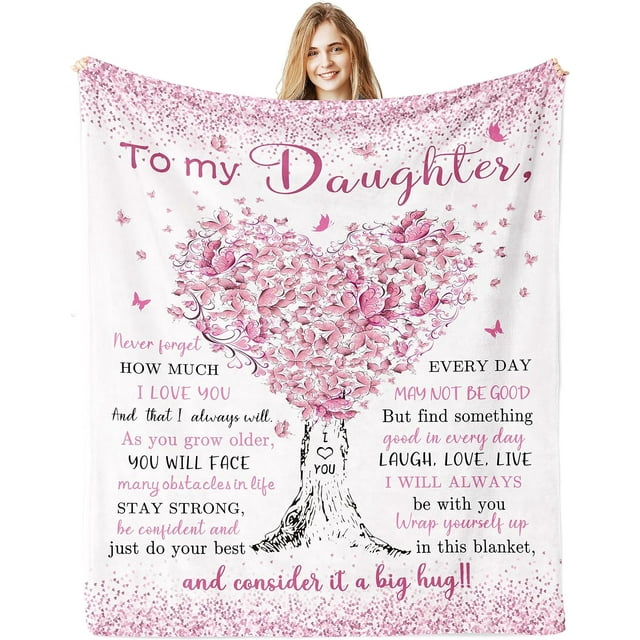 LHSHID Daughter Gifts Daughter Birthday Gift Birthday Gifts for Daughter Blanket Daughter Gifts Ideas from Mom Dad to My Daughter Blanket Best Daughter Graduation Wedding Gifts 40"x50"