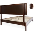 thumbnail image 4 of Bme Nipe 14 Inch Bohemian Bed Frame with Adjustable Woven Headboard - Rustic & Vintage Unique Style with Acacia Wood - No Box Spring Needed - Easy Assembly - Twin, Walnut, 4 of 6
