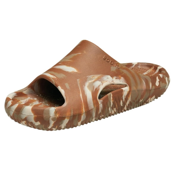 Crocs Unisex Mellow Recovery Slides Sandal Marbled Cognac 10 US Women