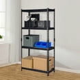 thumbnail image 2 of Pachira 30"W x 12"D x 60"H 4-Shelf Steel Shelving, Black, 2 of 9