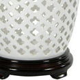thumbnail image 2 of Oriental Furniture 12" Carved Lattice Decorative Vase Jar, decorative item, oriental design, any occasion, any room, white color, 2 of 3