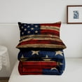 thumbnail image 5 of American Flag Comforter Set Twin Size Gift,Wooden Planks Painted as USA Flag Patriotic Country Style,Room Decorative Quilt Set,Ultra Soft, 5 of 7