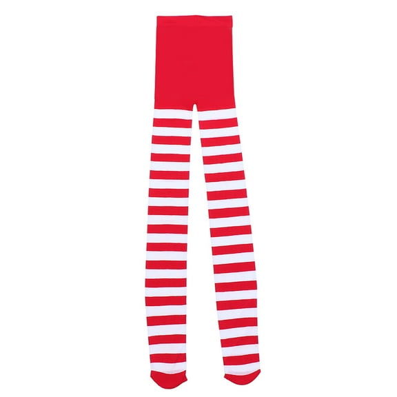DRAFIDEEP 1 Pair Holiday Leggings for Women Red and White Striped Stretchy Comfortable for Christmas Parties