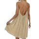 thumbnail image 4 of Vestido de Verano Casual de Mujer Cuello Redondo Mini Vestido sin Mangas Sólido Vestido sin Mangas para Mujeres Moda Casual, 4 of 6