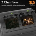 thumbnail image 3 of Dual-Chamber Outdoor Compost Tumbler, 37.5-Gallon Efficient Rotating Composter, UV-Resistant and Weatherproof, for Garden, Kitchen, and Yard (Black), 3 of 7