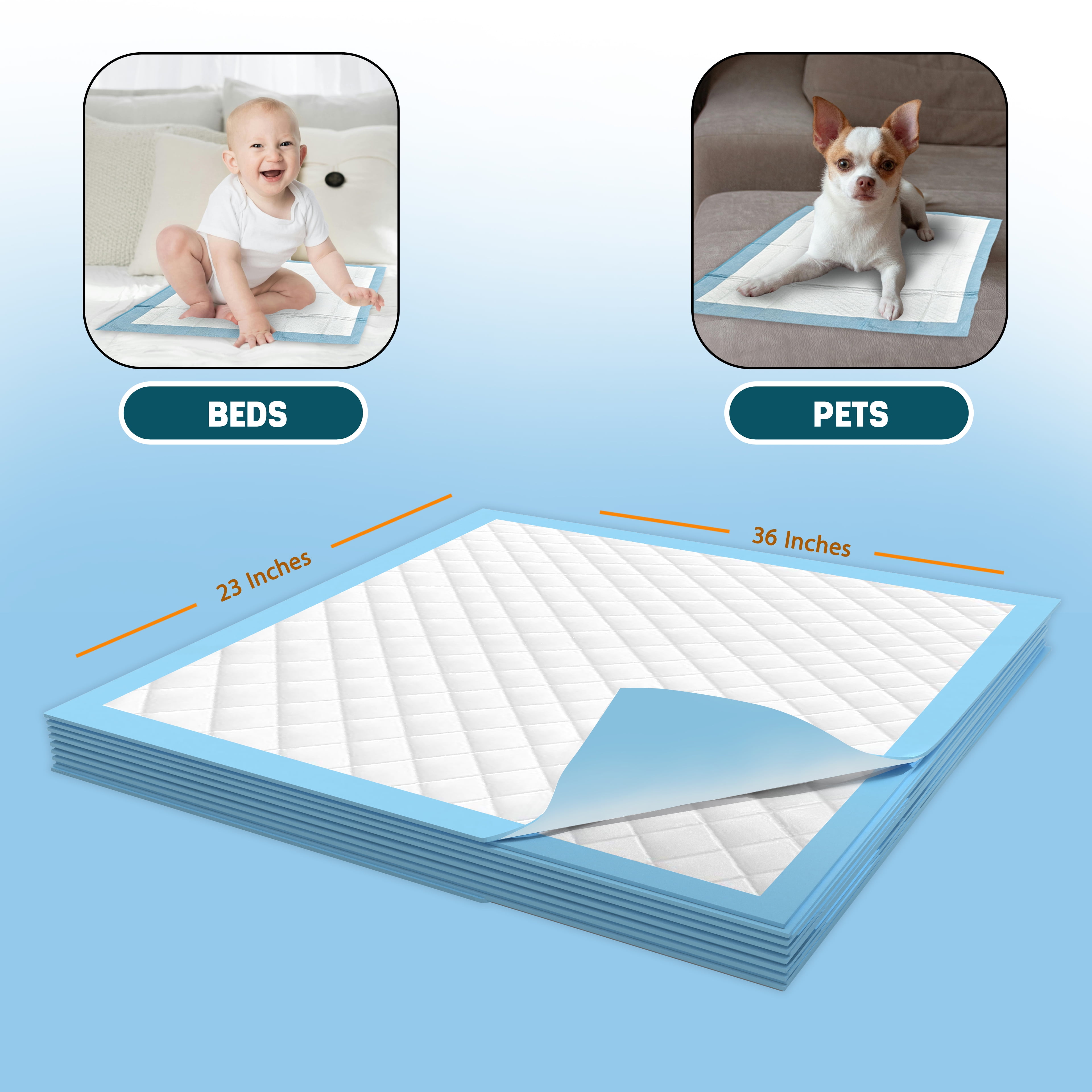 Disposable Incontinence Underpads 23'' X 36'' 50 Count Super Absorbent Bed Covers Pad High Absorbency