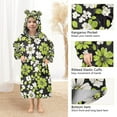 thumbnail image 3 of FORMRS Wearable Blanket Hoodie with Sleeves for Kids Cozy Flannel Sweatshirt, Green Flower Pattern, 3 of 7