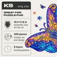 thumbnail image 3 of UNIDRAGON Intergalaxy Butterfly Wooden Jigsaw Puzzle KS 306 Pieces, 3 of 9