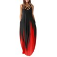 thumbnail image 2 of SMihono Robe Maxi Bohème d'Été pour Femmes Grande Taille Robes Maxi pour Femmes Été Décontracté Col en V Sans Manches Vacances Plage Poches Longue Robe Plage Évasée Robe d'Été, 2 of 5
