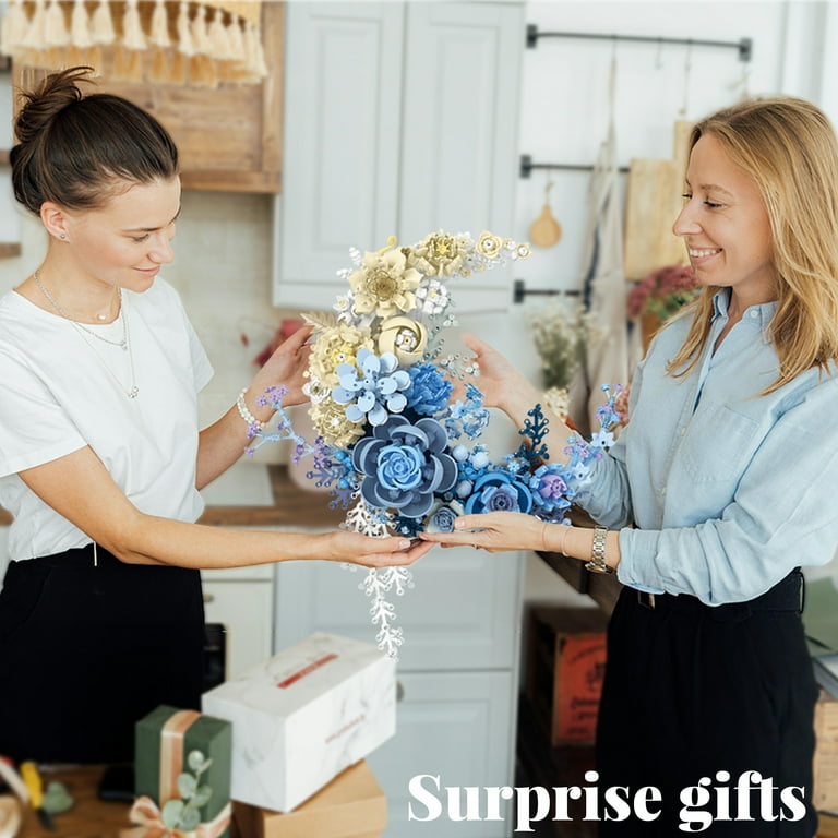 GZBrick, Building Sets, 934 pcs, Blue Flowers Moon for Girls