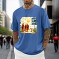 thumbnail image 2 of IWRICH Walk for Peace Monks Journey T-Shirt for Men White Short Sleeve Tshirts Crew Neck Oversize Big and Tall Tops Z-02-Blue L, 2 of 3
