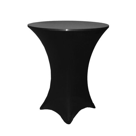 1 Pc, Spandex Cocktail Table Cover 36" Round - Black For Wedding, Birthday Celebration, Quinceanera