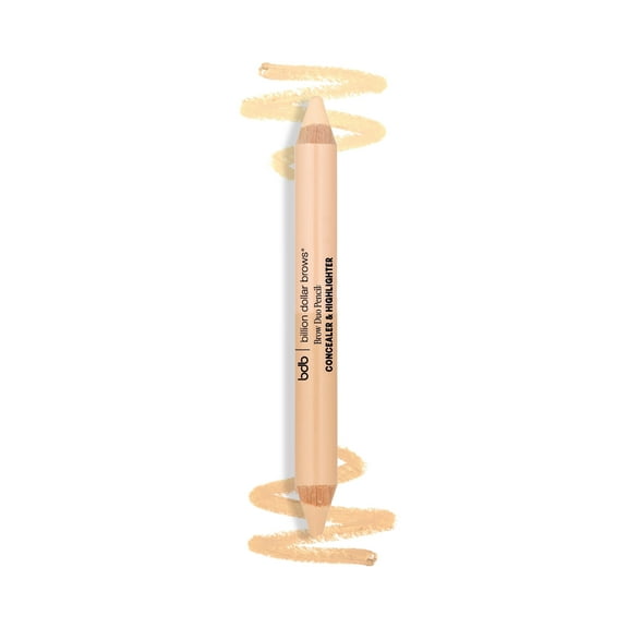 BDB Duo Brow Highlighter & Concealer Pencil, 2-in-1 Silky Formula, Cruelty-Free & Vegan