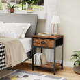 thumbnail image 6 of Furologee Nightstands Set of 2, Industrial End Table with Fabric Drawer & Storage Shelf, Retro Bedside Tables Organizer, Sturdy Side Table for Living Room, Bedroom, 6 of 10