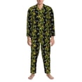 thumbnail image 3 of Salouo Corn And Dragonflies Print Button-Front Long Sleeve Pajama Set for Men, Soft 2Pjs Men's Long Sleeve Sleepwear-Medium, 3 of 7