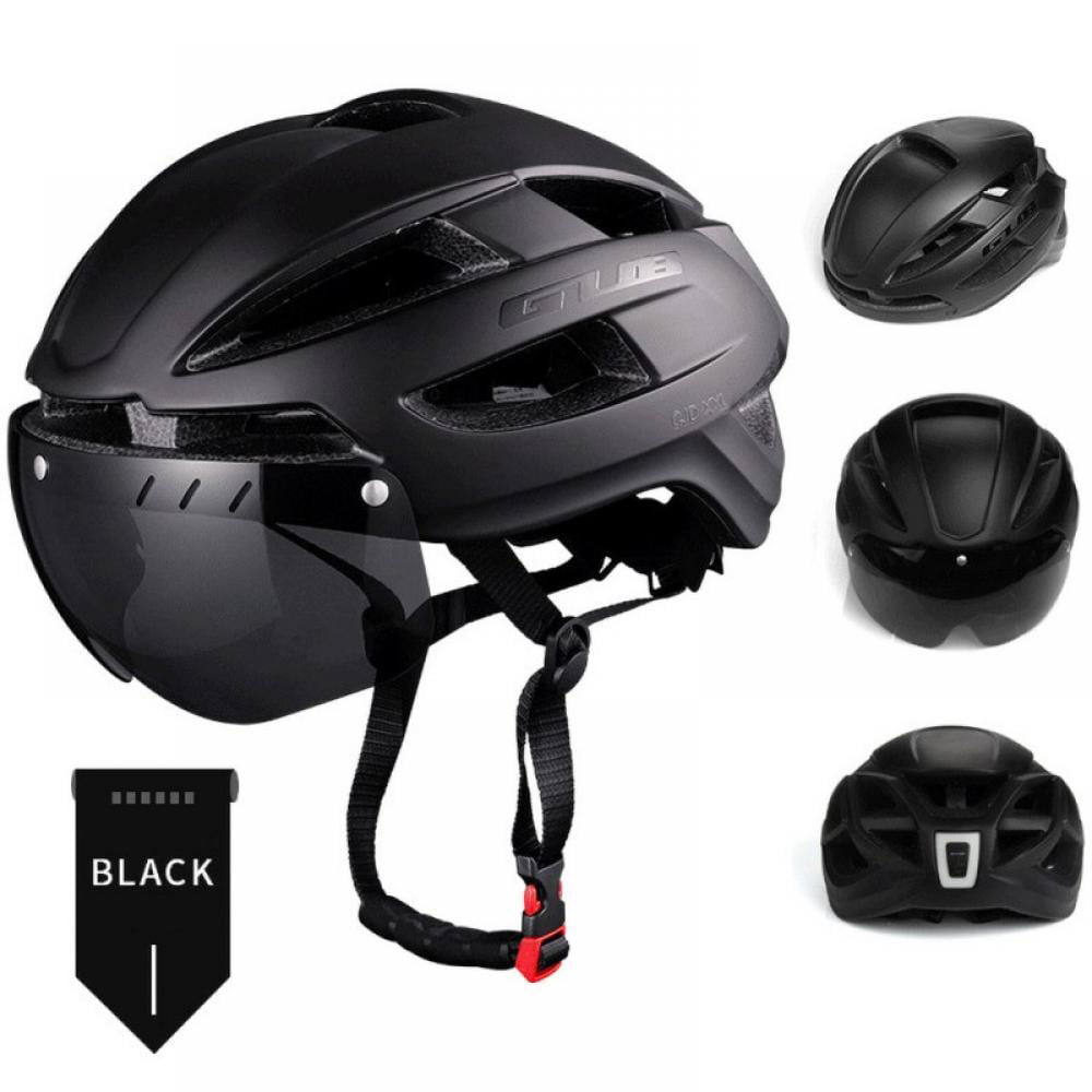 Bike Helmet for Men Women with Led Light Detachable Goggles Removable Sun Ti 