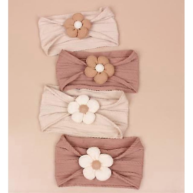 4pcs Baby Girl Flower Headbands: Toddler Hair Accessories - Floral Design Toddler Headbands For Little Girls - For Daily Wear And Special Occasions