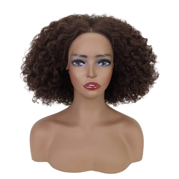 LUXLUXE 12" Kinky Curly Bob Synthetic Wig for Black Women 13x4 HD Lace Short Lace Front Natural Hairline for Party, Wedding, Daily Wear