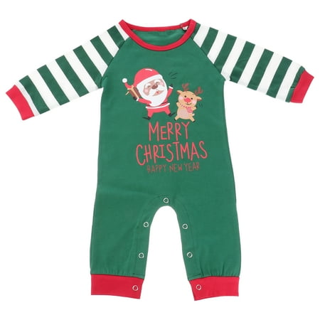 

1pc Christmas Toddler Romper Santa Pattern Long Sleeve Baby Jumpsuit for Baby