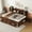 Antique brown, variant on Newest Full Size Wooden Captain Bed with Built-in Storage Shelves, 4 Drawers and 2 Cabinets, Antique Brown