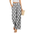 thumbnail image 2 of kaondbfi Fashion Casual Women's Wide Leg Pants High Elastic Waisted Pants Trousers with Pockets Summer Casual Pants for Women, 2 of 7