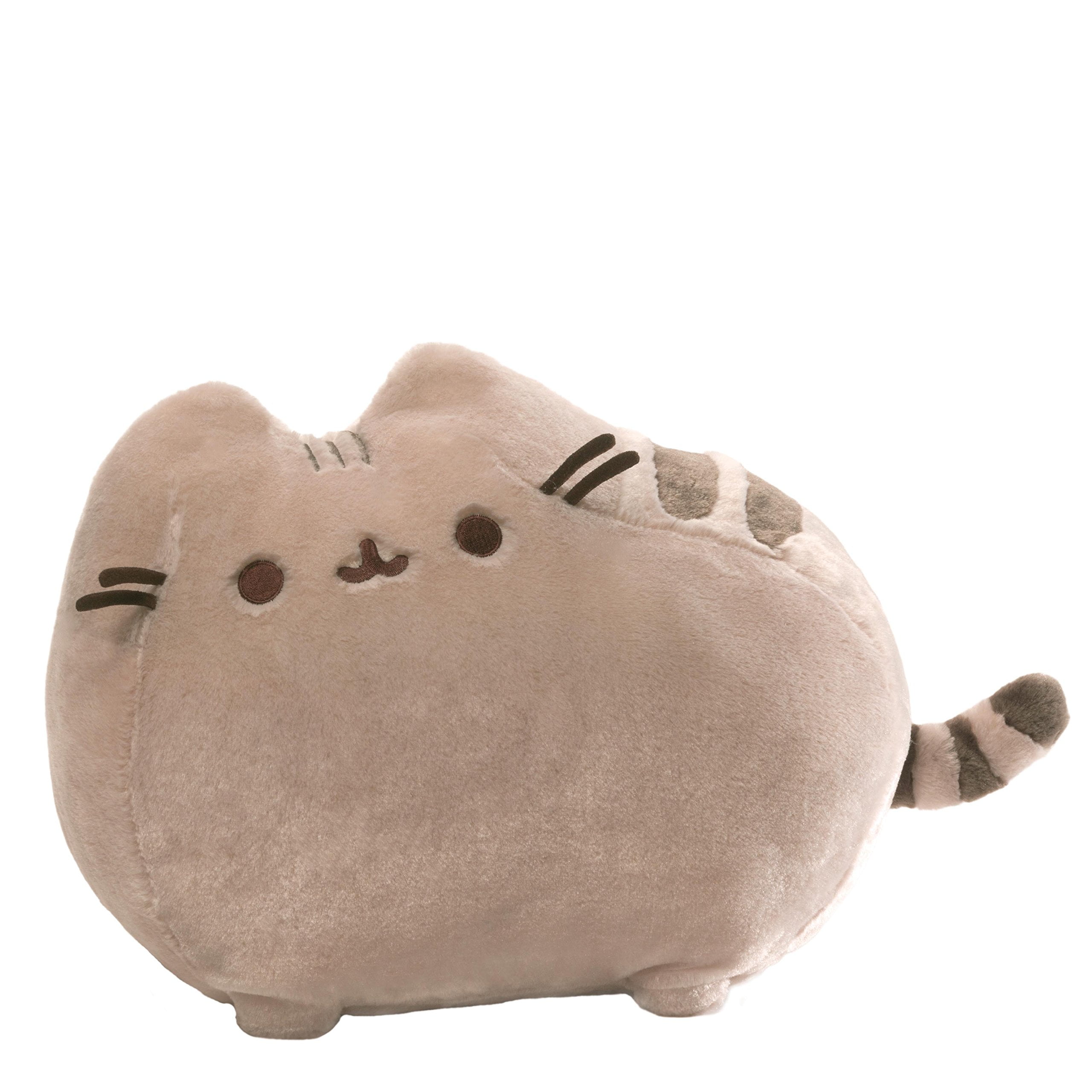 gund pusheen cat deluxe plush stuffed animal, gray, 19"