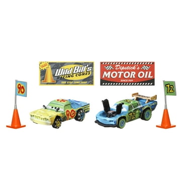 Disney and Pixar World of Cars Racing 2-Packs with 2 Collectible Toy Cars & 6 Accessories​​​