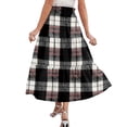 thumbnail image 5 of Delconic Ladies' plaid printed casual elastic waist drawstring skirt Black L, 5 of 5