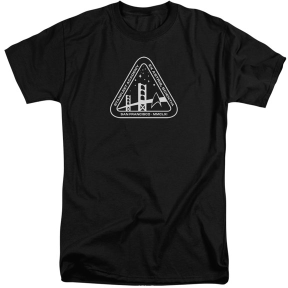 Star Trek White Academy Logo Adult Tall T-Shirt Black