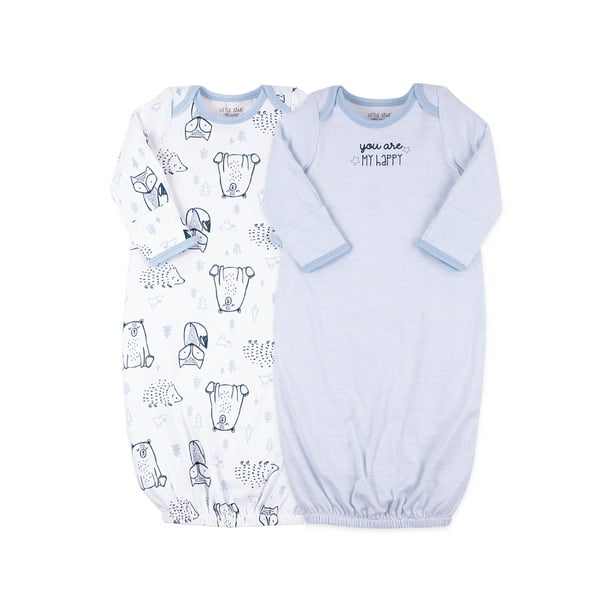 Little Star Baby Boy 2 Pk Gowns, Size Preemie6 Months