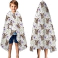 thumbnail image 3 of White Highland Cow Flower Pattern Hooded Bath Towel，50"x30" for Ages 3 To 12 Kids, Quick Dry Lightweight Soft Microfiber Hood Beach Towel Cover Up for Kids, 3 of 7