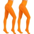 thumbnail image 2 of 2 Pairs Women's Solid Color Tights 80D, Soft Opaque Microfiber Tights, 2 of 3