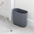 thumbnail image 3 of iDesign, Cade Slim Oval Waste Basket, Charcoal, 3 of 5