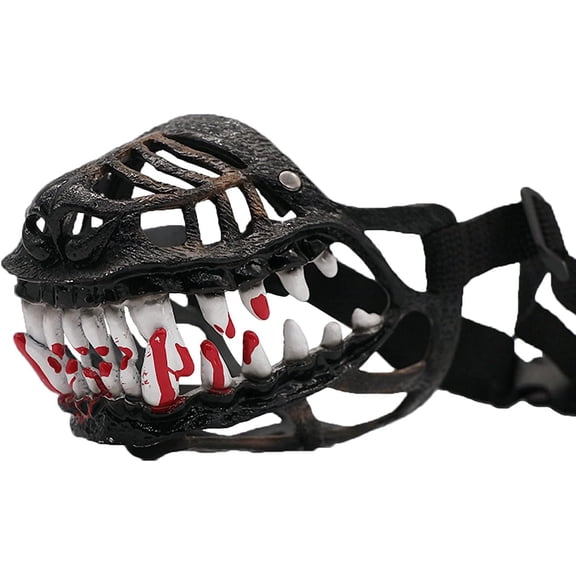 Hell Hound Monster Muzzle Scary Natural Latex Dog Costume Muzzle For Halloween Party Cosplay Dogs Beast Terror Pet Lifelike Teeth Mask Photo Shoots Trick or Treat with Adjustable Straps