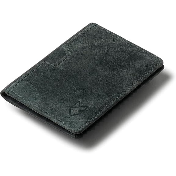 Credit Card Holder Minimalist Slim Leather Wallet for Men & Women Front Pocket Small Thin Card Men’s Wallet (Bottle Green)
