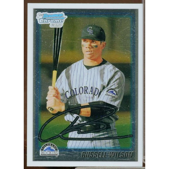 Russell Wilson Baseball Rookie Card 2010 Bowman Chrome Draft Prospects #BDPP47