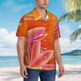 thumbnail image 5 of Goofa Orange Flower Psychedelic Hawaiian Shirt for Men, Unisex Summer Beach Casual Short Sleeve Button Down Shirts,Aloha Tropical Floral print shirt-Small, 5 of 9