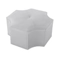 thumbnail image 4 of Nicole Miller Cocktail Ottoman Zaid PU Leather Upholstered Octagon Single Tufted Nailhead Trim, Silver/Chrome, 4 of 10