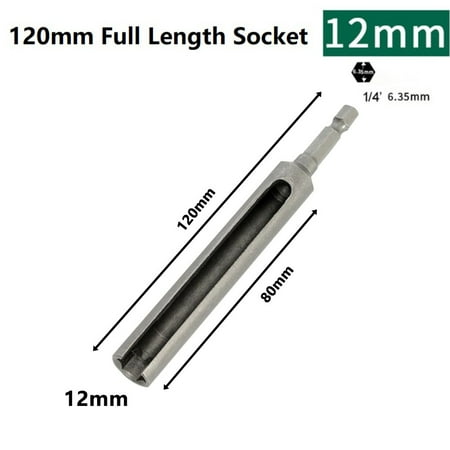 

Leke 120mm Nut Driver 1/4inch Quick-Change Hex Shank Slotted Drill Bit Socket Wrench