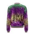 thumbnail image 6 of Jacket for Women Fall Zip Up Sequin Baseball Fashion Long Sleeve Zipper Party Festival Bomber 2025 Fall Coat, 6 of 9