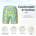thumbnail image 4 of Kdxio Yellow Lemon Print Men'S Swim Trunks With Compression Liner 7 Inch Inseam Quick Dry Swim Shorts, 4 of 7