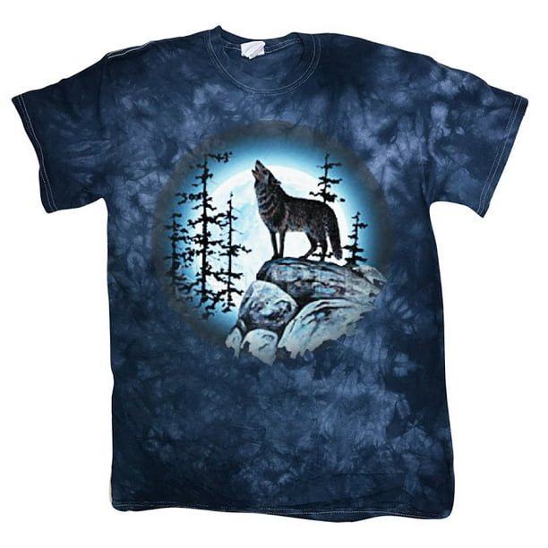Decked Out Duds - Tie Dye T-shirt Wolf Men's Graphic Tee - Walmart.com ...