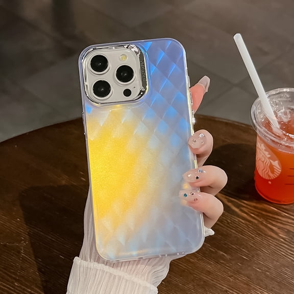 Plating Case for iPhone 13 Pro Max, Electroplated Laser Pattern Frosted Mobile Phone Case, Slim Protective Shockproof Scratch Resistant TPU Bumper Phone Cover for iPhone 13 Pro Max, Pattern-E