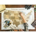thumbnail image 2 of GeoJango USA Map Poster With Travel Destinations - Gold (30x20 Inches), 2 of 7