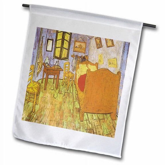 3dRose, Van Goghs Bedroom in Arles by Vincent Van Gogh, 18 x 27 inch Garden Flag
