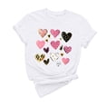 thumbnail image 2 of Njagoc3 Womens Pink Heart-Print Womens Short Sleeve T-Shirt - Graphic, Multi-Color, Casual & Valentine's, 2 of 6